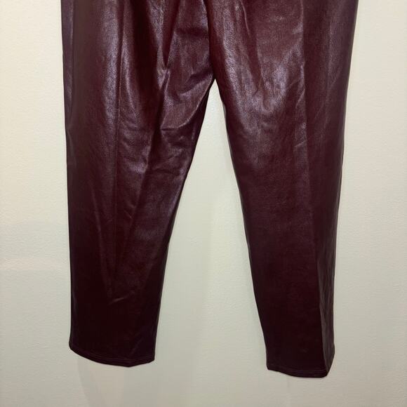 Commando Faux Leather Pants- Paperbag Pants in Oxblood- Size XS - Picture 13 of 15